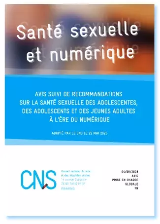 Couverture de l'Avis du CNS sur la santé sexuelle des jes adolescentes et des adolescents à l'ère du numérique