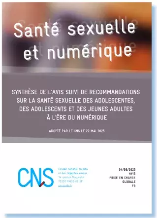 Couverture de la synthèse l'avis Santé sexuelle et numérique publié par le CNS le 4 juin 2025.